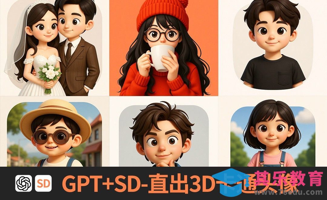 ChatGPT+SD-直出3D卡通头像[虎课网AICG人工智能视频教程][MP4高清全集 ]-第1张图片-我要自学网