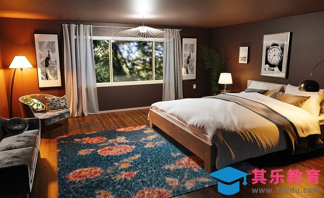 Blender-卧室场景搭建渲染[虎课网Blender视频教程][Blender建模教程MP4教程全集 ]-第1张图片-我要自学网