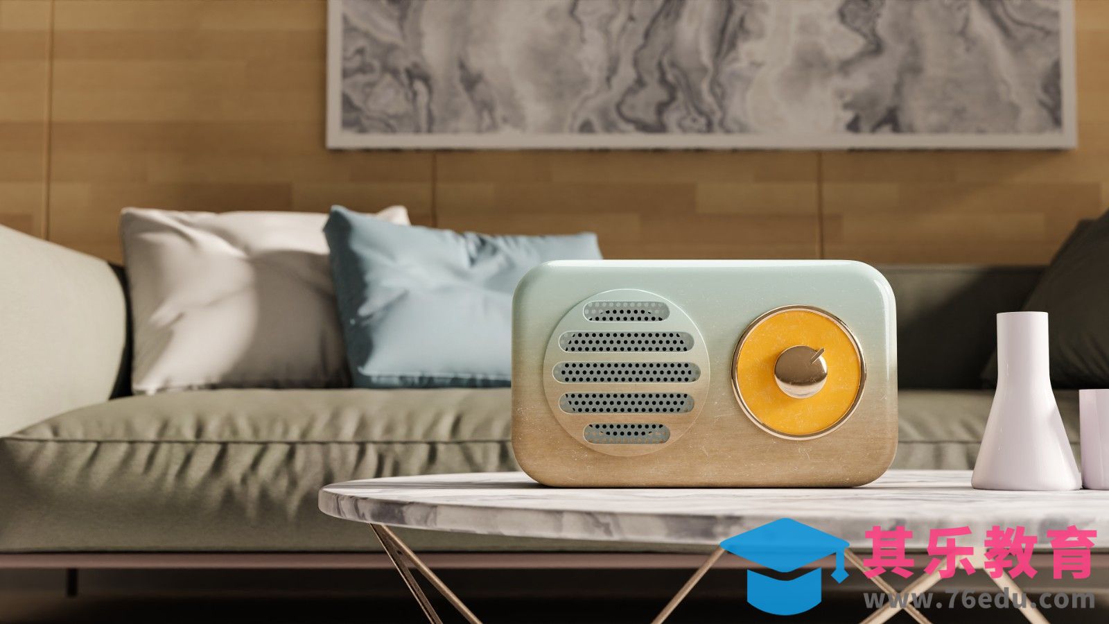 Blender+Cycles-音响场景渲染[虎课网Blender视频教程][Blender建模教程MP4教程全集 ]-第1张图片-我要自学网