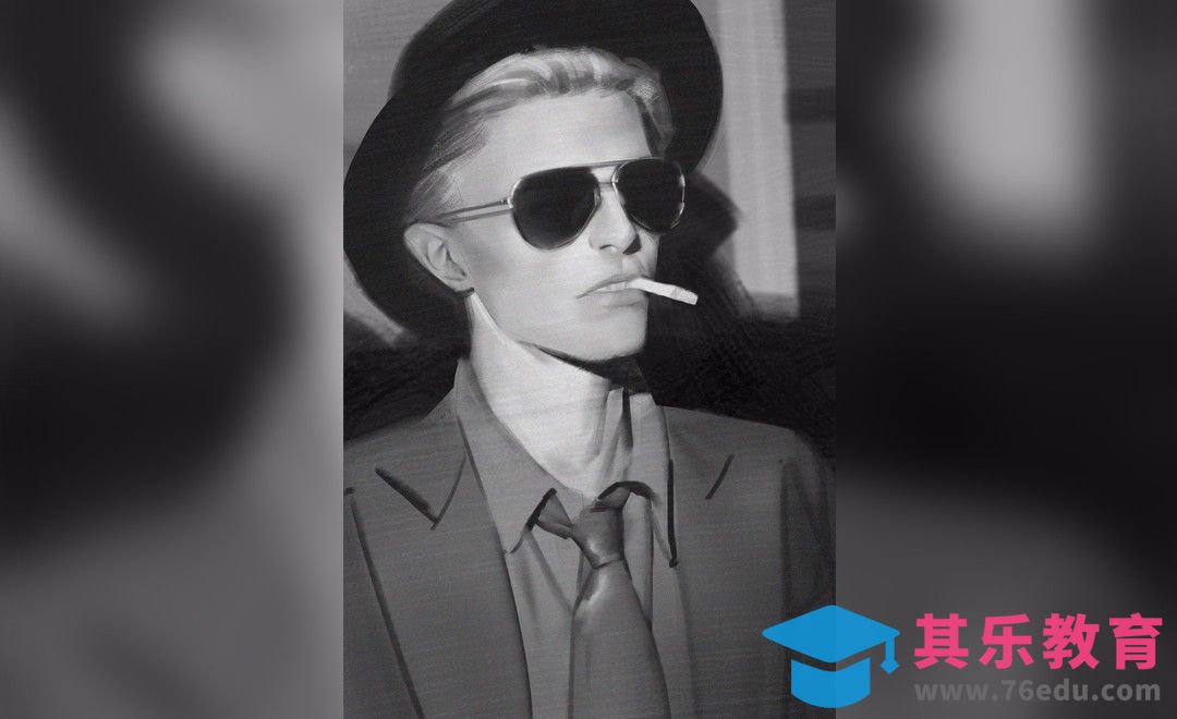 PS-板绘-戴帽子的欧美人像黑白插图[虎课网绘画插画视频教程][ipad商业插画MP4教程全集 ]-第1张图片-我要自学网