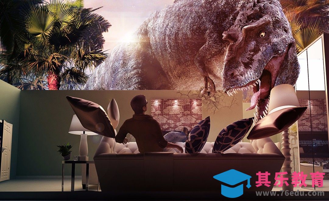 PS-恐龙入侵-超现实合成[平面设计视频教程][海报设计MP4高清全集 ]-第1张图片-我要自学网