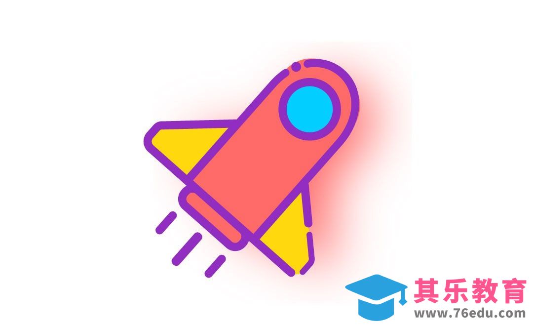 AI-MBE风格扁平化火箭图标[虎课网UI设计视频教程][UI设计教程全集MP4 ]-第1张图片-我要自学网