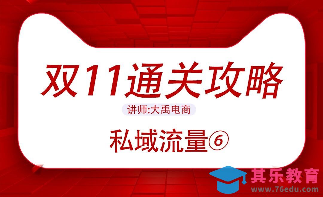 双11通关攻略-私域流量[虎课网电商运营视频教程][最新电商教程全集MP4 ]-第1张图片-我要自学网