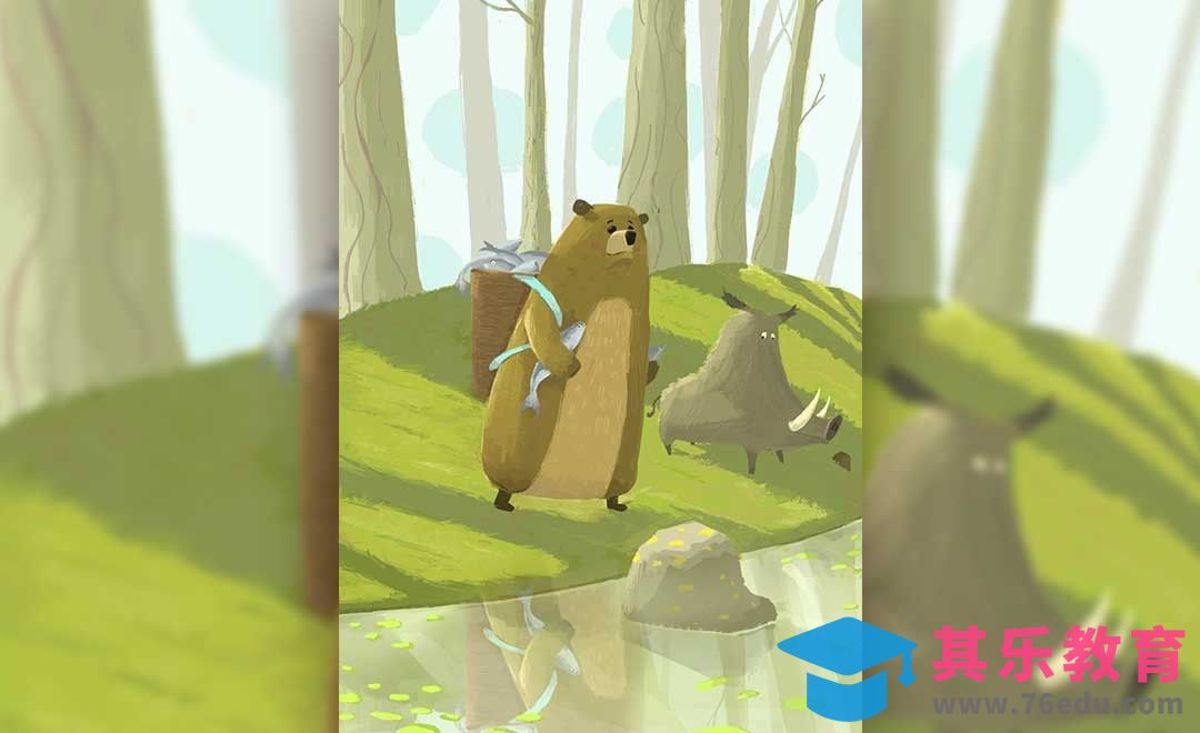 PS-板绘-春江水暖来抓鱼趣味创意儿童插画[虎课网绘画插画视频教程][ipad商业插画MP4教程全集 ]-第1张图片-我要自学网