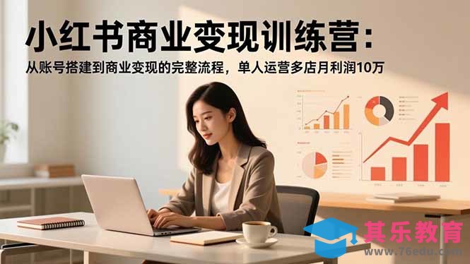 小红书商业变现训练营:从账号搭建到商业变现的完整流程,单人运营多店月利润10万-第1张图片-我要自学网 小红书商业变现训练营:从账号搭建到商业变现的完整流程,单人运营多店月利润10万-第1张图片-我要自学网