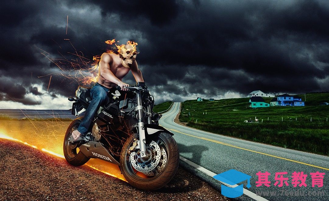 PS-烈焰摩托[平面设计视频教程][海报设计MP4高清全集 ]-第1张图片-我要自学网