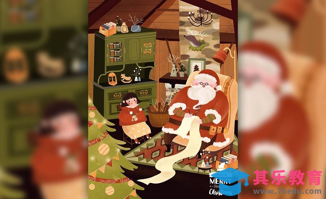 PS-板绘-平安夜主题插画[虎课网绘画插画视频教程][ipad商业插画MP4教程全集 ]-第1张图片-我要自学网