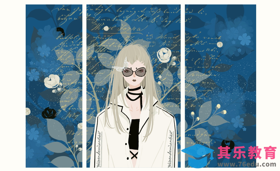 PS-动态插画《蓝蝶少女》[虎课网绘画插画视频教程][ipad商业插画MP4教程全集 ]-第1张图片-我要自学网