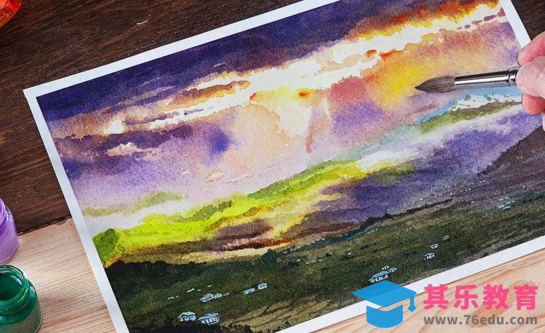 水彩-光照大地-不能出去玩那就来画风景[虎课网绘画插画视频教程][ipad商业插画MP4教程全集 ]-第1张图片-我要自学网