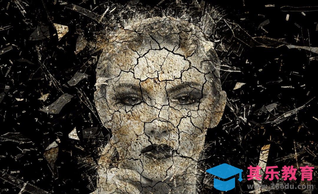 PS-龟裂人脸-创意合成[平面设计视频教程][海报设计MP4高清全集 ]-第1张图片-我要自学网