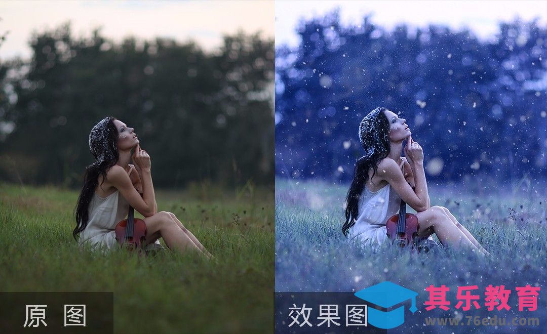 PS-小提琴女雪景效果后期[虎课网手机摄影入门视频教程][MP4产品摄影教程全集 ]-第1张图片-我要自学网