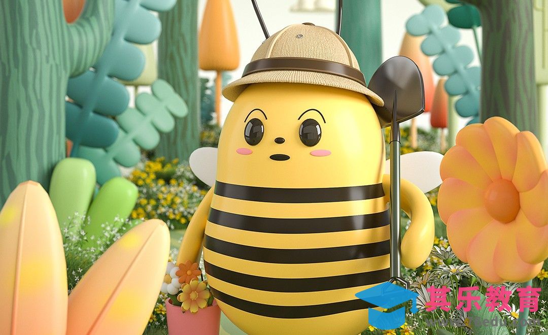 C4D+OC+PS-五一劳动小蜜蜂场景渲染后期[虎课网C4D设计视频教程][产品数码建模MP4教程全集 ]-第1张图片-我要自学网