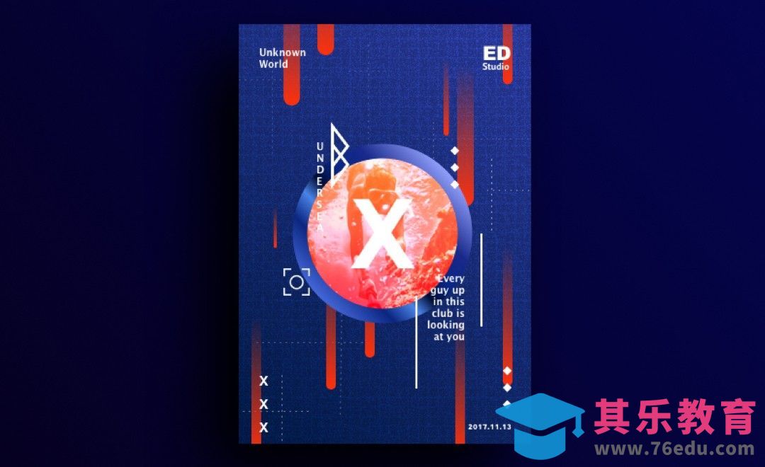 PS-潜水主题海报[虎课网平面设计视频教程][图片排版配色MP4高清全集 ]-第1张图片-我要自学网