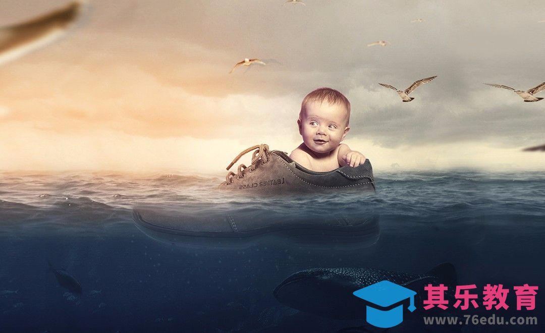 PS-户外鞋趣味广告·宝贝漂流[平面设计视频教程][海报设计MP4高清全集 ]-第1张图片-我要自学网