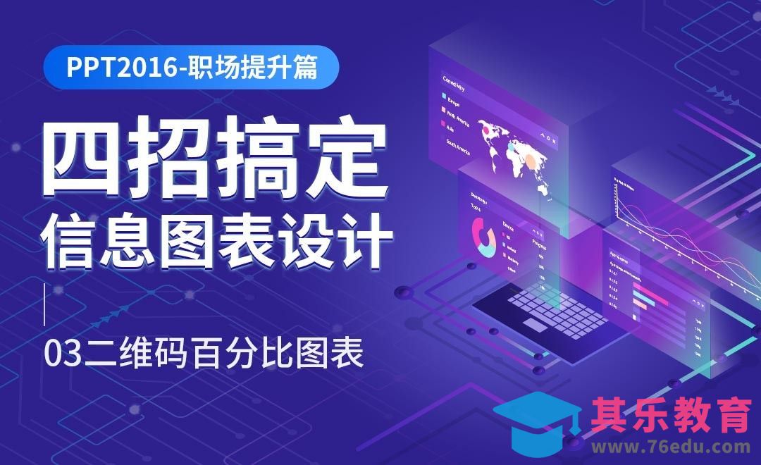 二维码百分比信息图表-四招搞定PPT信息图表设计[虎课网办公职场视频教程][办公职场教程全集MP4 ]-第1张图片-我要自学网
