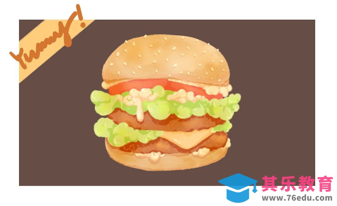 SAI-一起来快速绘制芝士汉堡吧[虎课网绘画插画视频教程][ipad商业插画MP4教程全集 ]-第1张图片-我要自学网