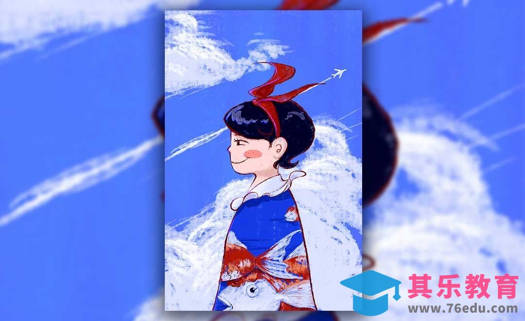 SAI2-板绘儿童插画-夏天的金鱼与少女[虎课网绘画插画视频教程][ipad商业插画MP4教程全集 ]-第1张图片-我要自学网