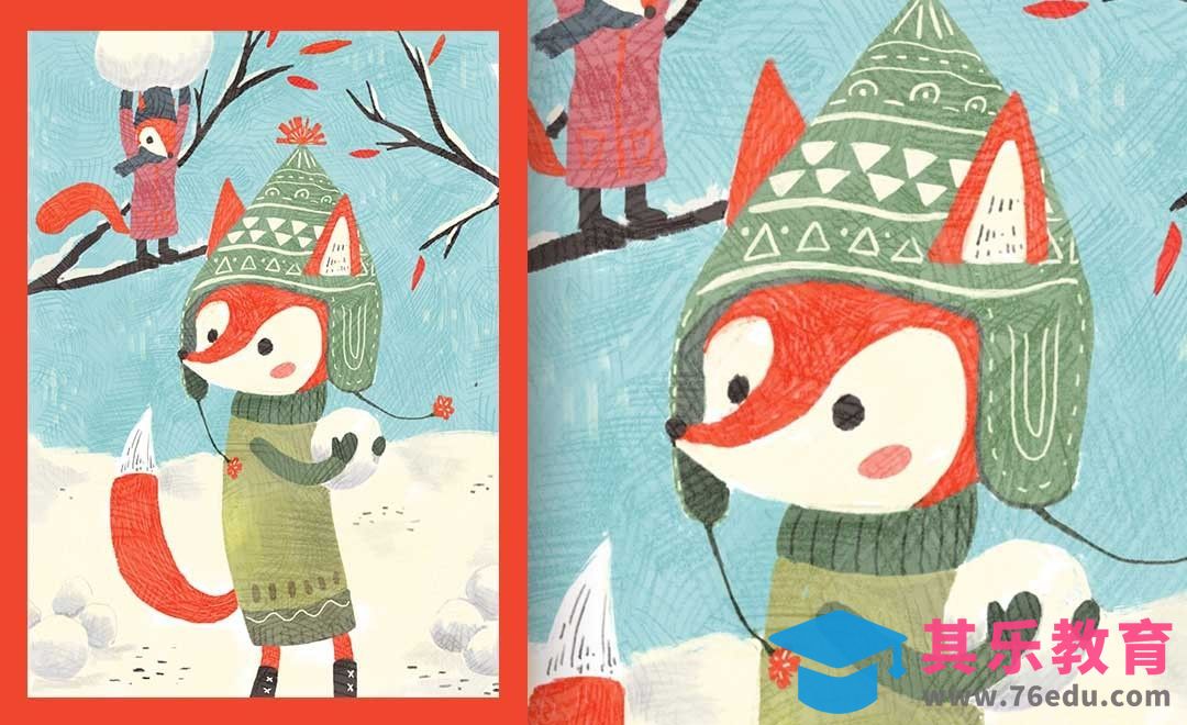 PS-板绘-冬季丛林童话插画绘制[虎课网绘画插画视频教程][ipad商业插画MP4教程全集 ]-第1张图片-我要自学网