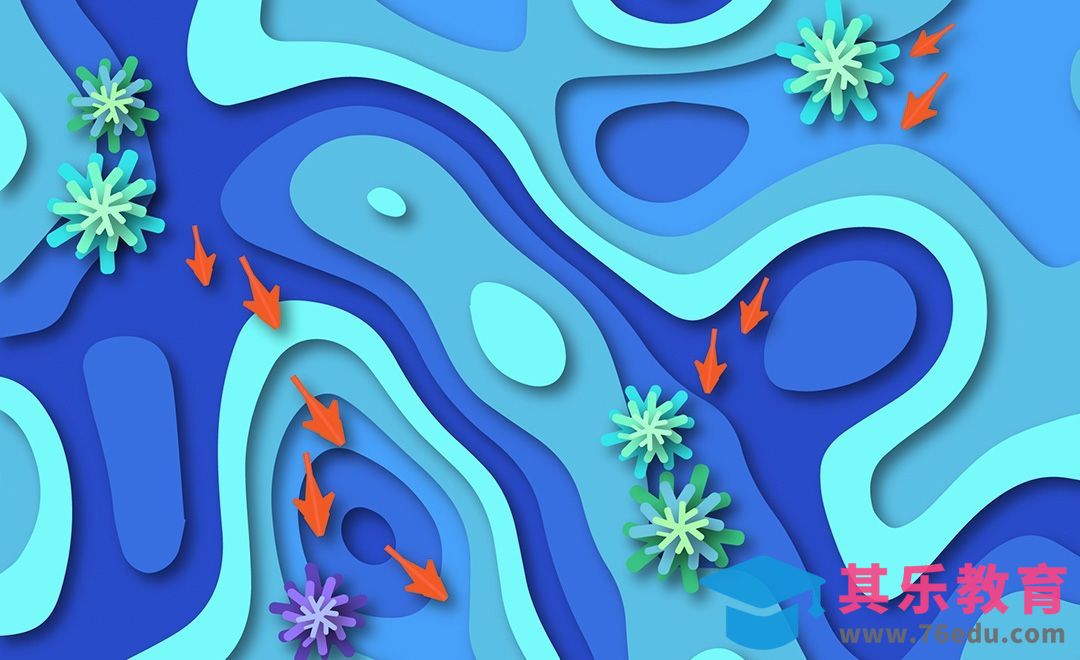 PS+AI-矢量插画-渐变剪纸风海底锦鲤[虎课网绘画插画视频教程][ipad商业插画MP4教程全集 ]-第1张图片-我要自学网