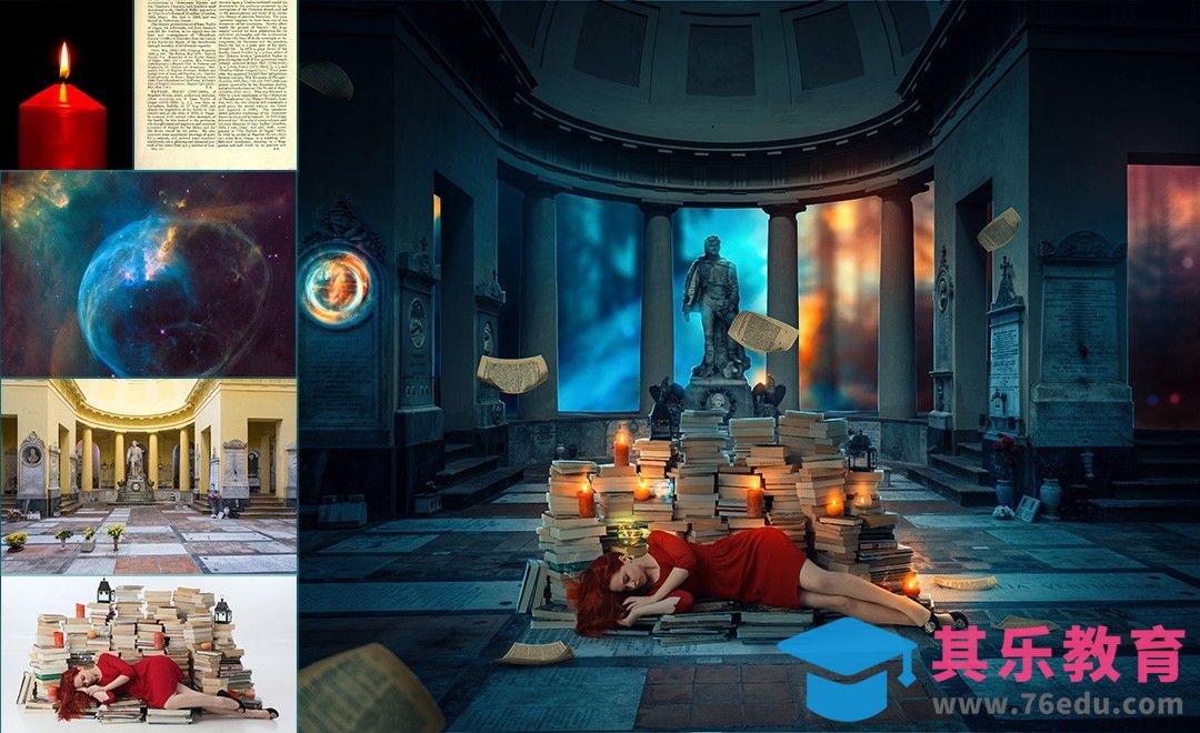 PS-童话迷幻风书堆沉睡创意合成[虎课网最新视频教程][免费高清MP4教程全集 ]-第1张图片-我要自学网