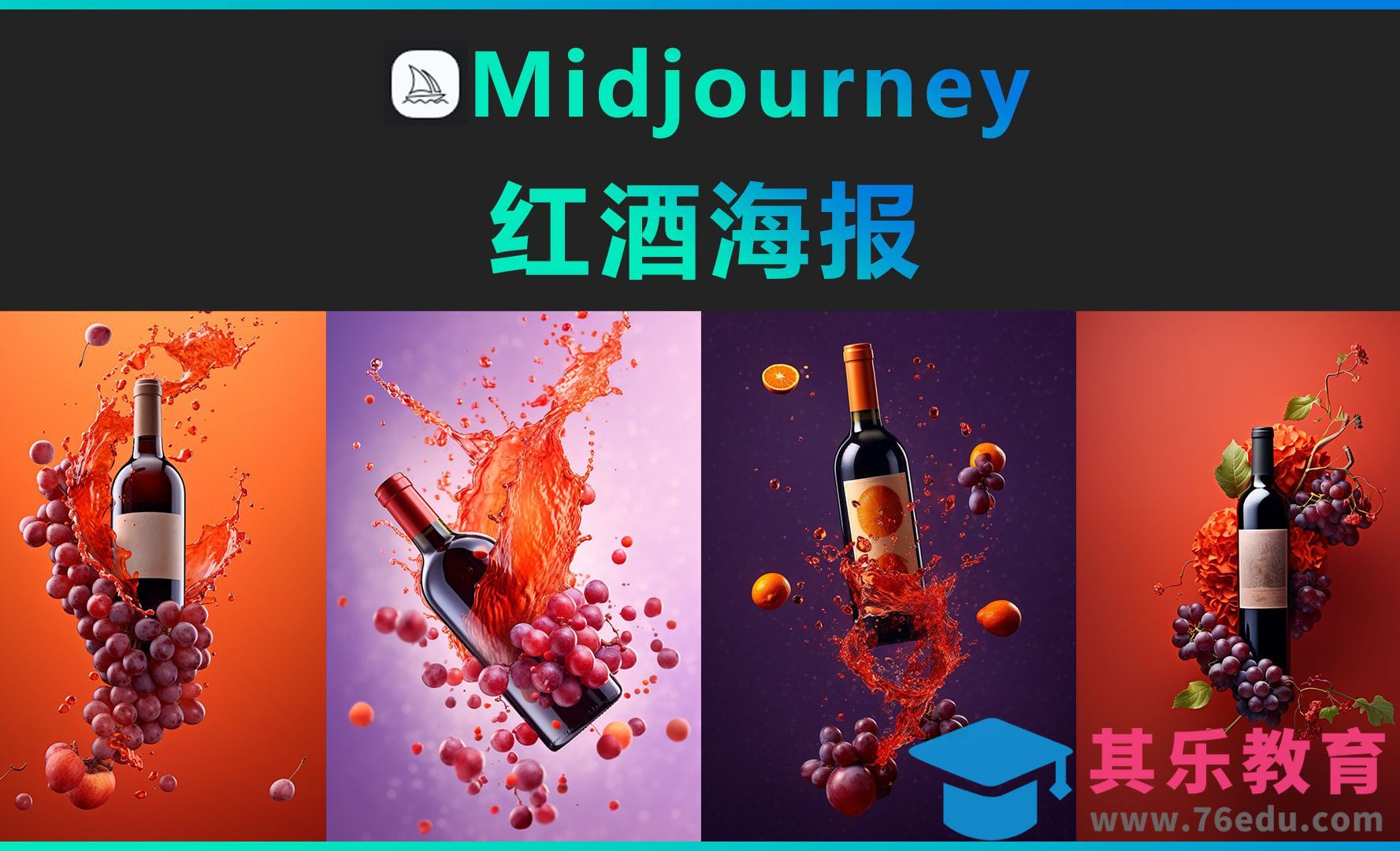 Midjourney-红酒海报[虎课网AICG人工智能视频教程][MP4高清全集 ]-第1张图片-我要自学网