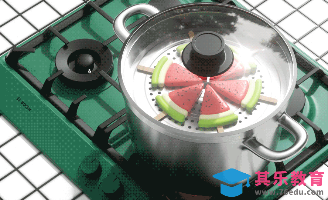 C4D+OC-蒸西瓜面包动画[虎课网C4D设计视频教程][产品数码建模MP4教程全集 ]-第1张图片-我要自学网