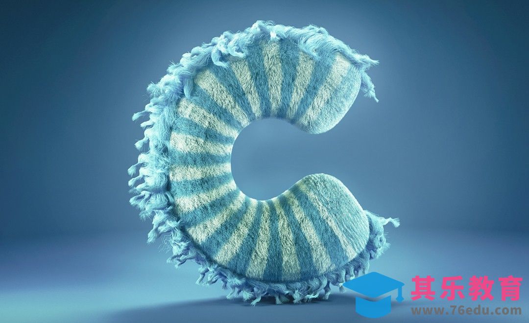C4D+AI-毛发渲染：创意字体C[虎课网C4D设计视频教程][产品数码建模MP4教程全集 ]-第1张图片-我要自学网