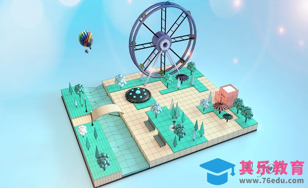 C4D-虚拟公园小景[虎课网C4D设计视频教程][产品数码建模MP4教程全集 ]-第1张图片-我要自学网