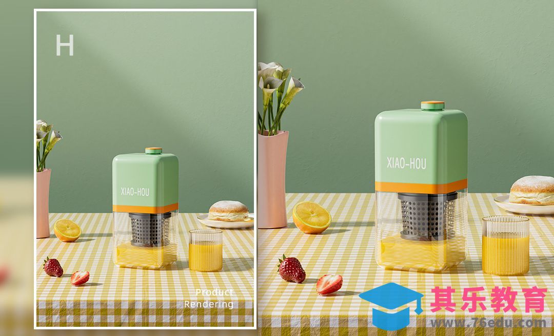 C4D+OC-榨汁机室内场景渲染[虎课网C4D设计视频教程][产品数码建模MP4教程全集 ]-第1张图片-我要自学网