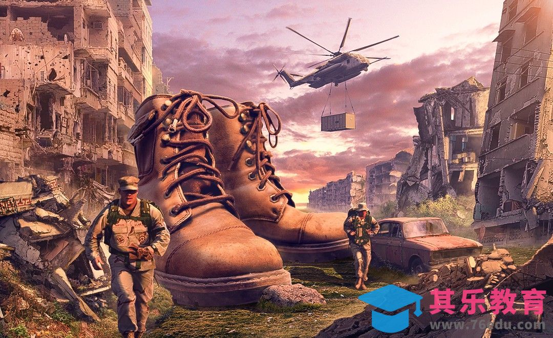 PS-战靴场景-油画效果合成（上集）[平面设计视频教程][海报设计MP4高清全集 ]-第1张图片-我要自学网