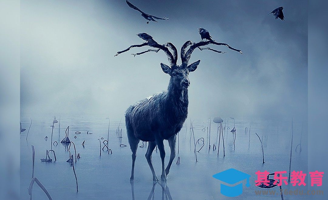 PS-麋鹿踏水-梦幻合成[平面设计视频教程][海报设计MP4高清全集 ]-第1张图片-我要自学网