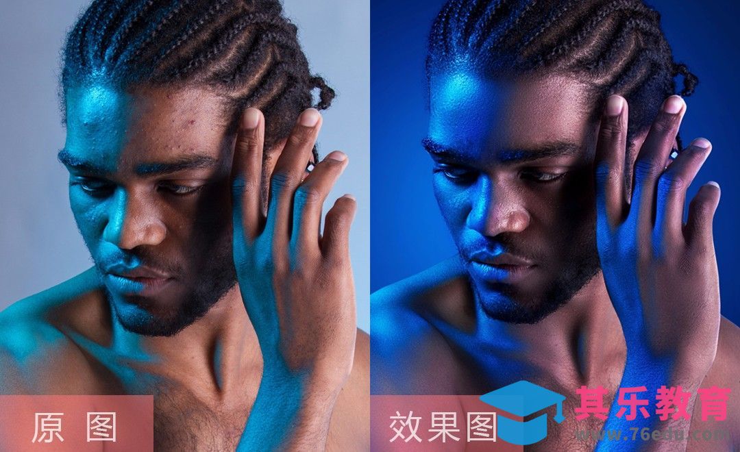 PS-黑人小哥渐变色彩精修[虎课网手机摄影入门视频教程][MP4产品摄影教程全集 ]-第1张图片-我要自学网
