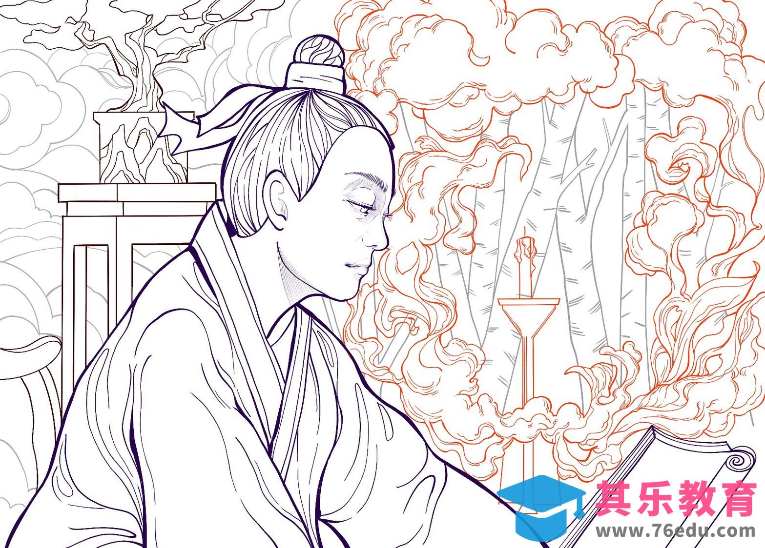 Procreate-iPad商业插画-《梦古》线稿[虎课网绘画插画视频教程][ipad商业插画MP4教程全集 ]-第1张图片-我要自学网