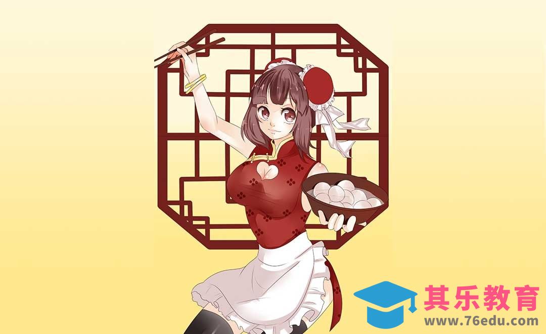 SAI-板绘-冬至汤圆党动漫人设插画[虎课网绘画插画视频教程][ipad商业插画MP4教程全集 ]-第1张图片-我要自学网