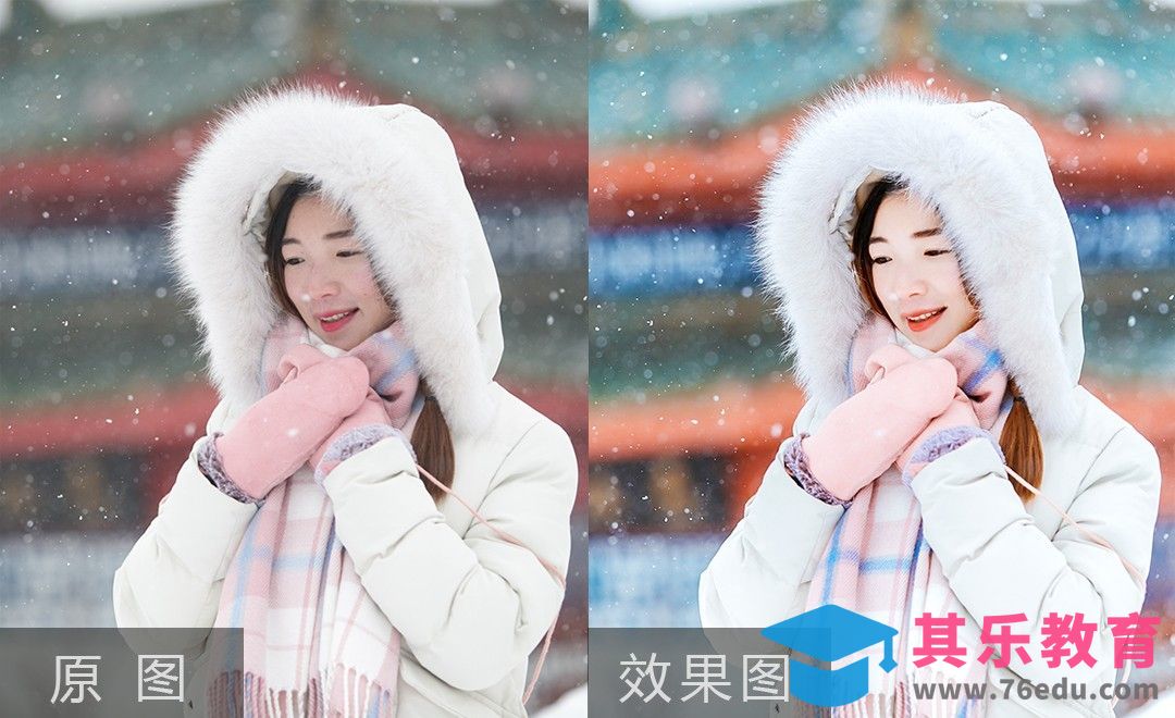 PS-冬季飘雪唯美人像后期修片[虎课网手机摄影入门视频教程][MP4产品摄影教程全集 ]-第1张图片-我要自学网