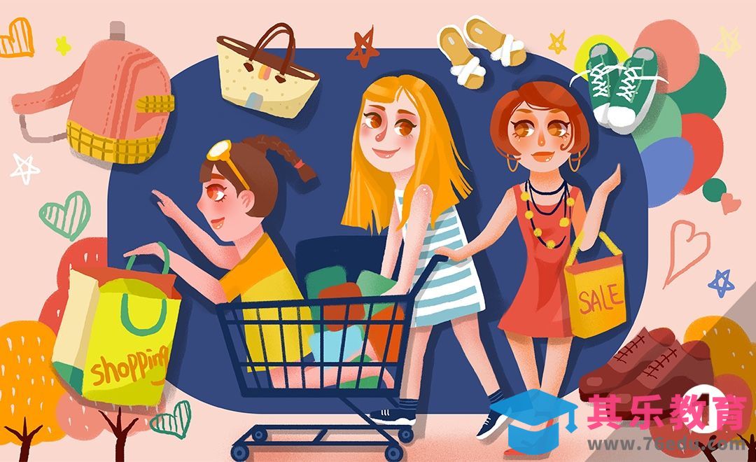 PS-板绘插画-购物小清新插画（一）人物造型设计[虎课网绘画插画视频教程][ipad商业插画MP4教程全集 ]-第1张图片-我要自学网