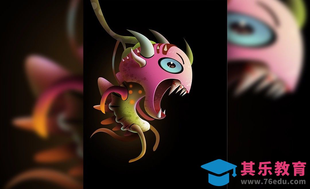 PS-鼠绘插画角色-波光婴怪物[虎课网绘画插画视频教程][ipad商业插画MP4教程全集 ]-第1张图片-我要自学网