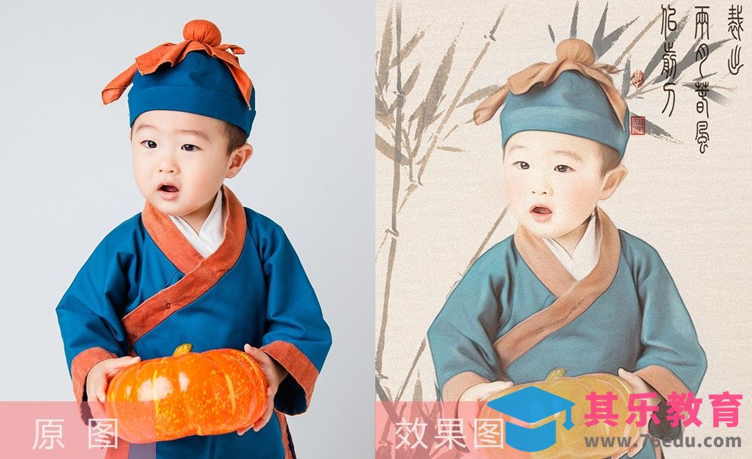 PS-可爱男童转工笔画[虎课网手机摄影入门视频教程][MP4产品摄影教程全集 ]-第1张图片-我要自学网