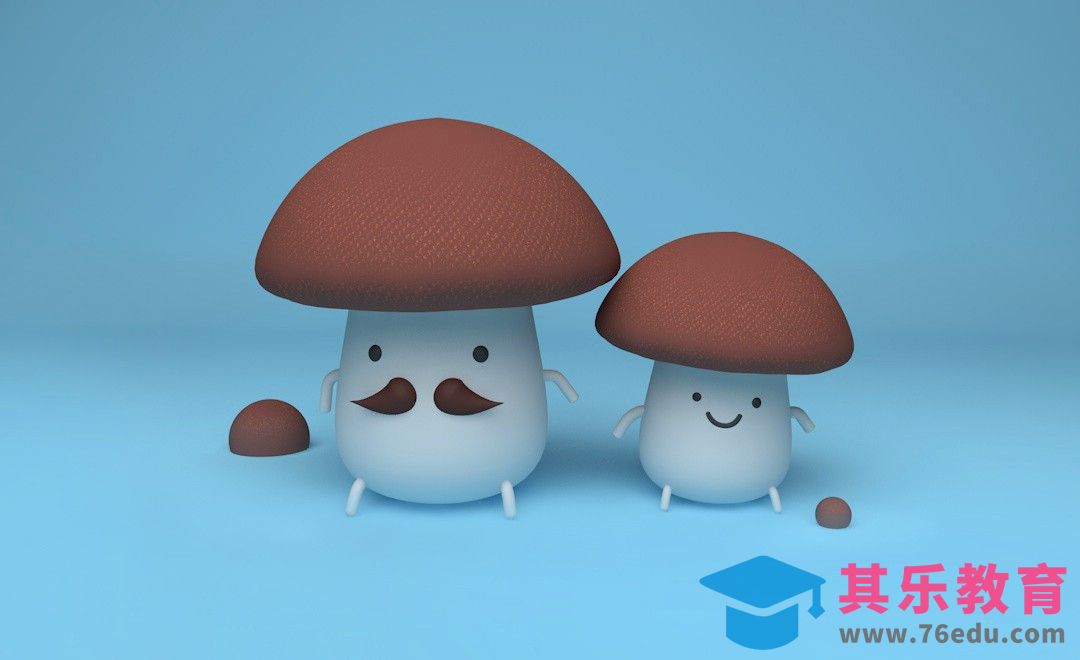 C4D-小蘑菇拟人化制作[虎课网C4D设计视频教程][产品数码建模MP4教程全集 ]-第1张图片-我要自学网