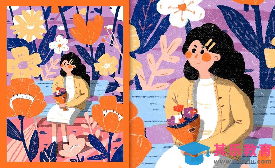 PS-板绘-春季花开少女主题插画[虎课网绘画插画视频教程][ipad商业插画MP4教程全集 ]-第1张图片-我要自学网