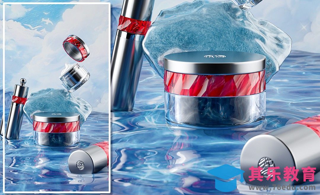 C4D+OC-眼霜套装场景渲染[虎课网C4D设计视频教程][产品数码建模MP4教程全集 ]-第1张图片-我要自学网