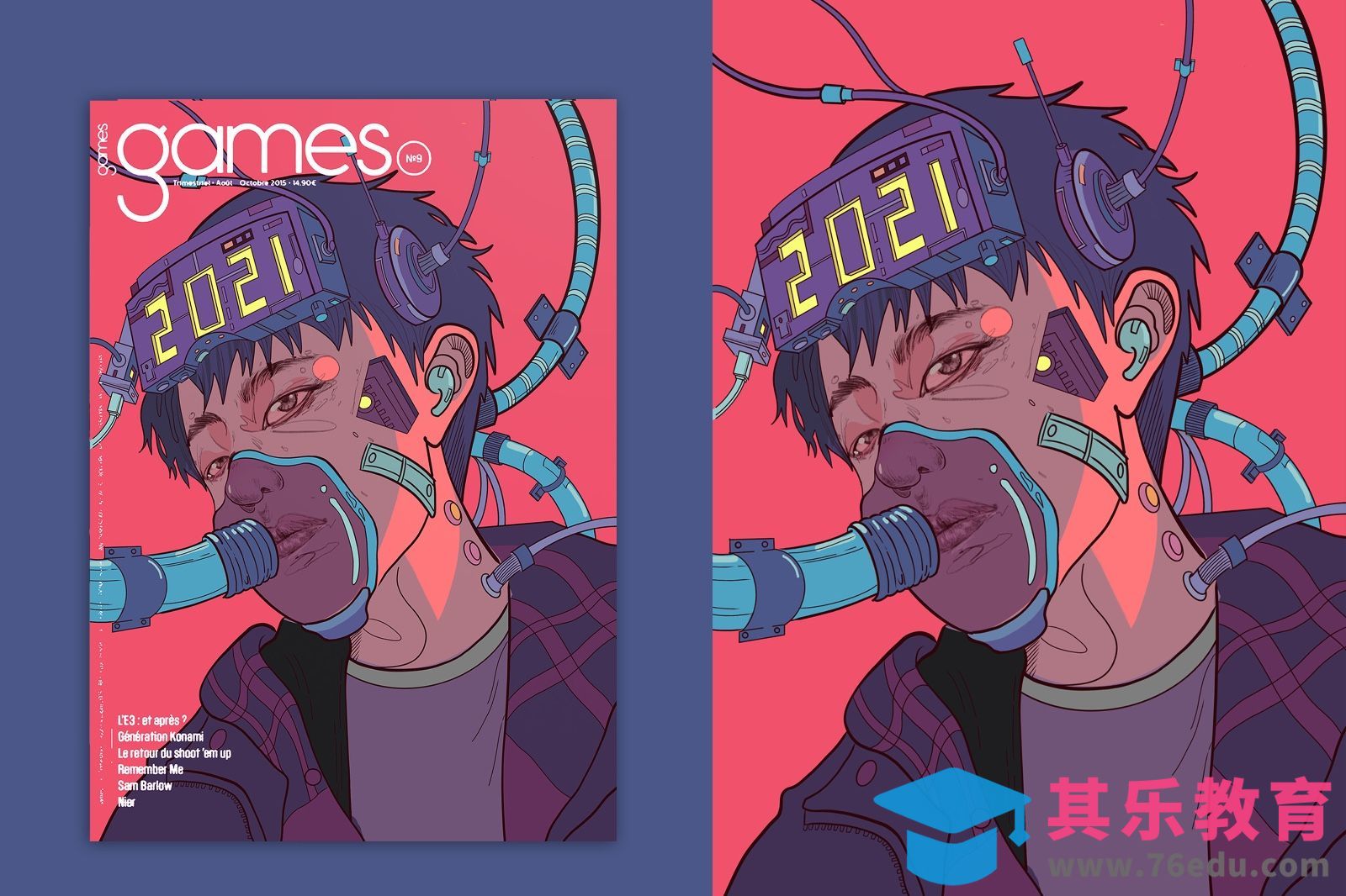 PS-赛伯朋克2021自画像[虎课网绘画插画视频教程][ipad商业插画MP4教程全集 ]-第1张图片-我要自学网