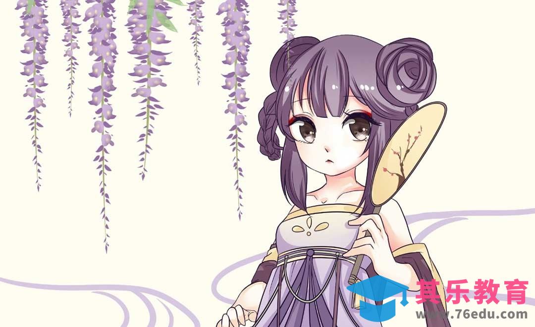 SAI-动漫插画-花与古风女孩[虎课网绘画插画视频教程][ipad商业插画MP4教程全集 ]-第1张图片-我要自学网