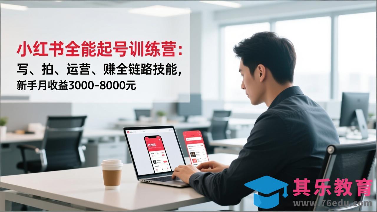 小红书全能起号训练营:写、拍、运营、赚全链路技能,新手月收益3000-8000元-第1张图片-我要自学网 小红书全能起号训练营:写、拍、运营、赚全链路技能,新手月收益3000-8000元-第1张图片-我要自学网
