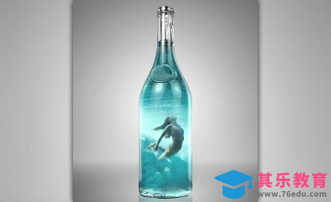 PS-瓶中人创意合成[平面设计视频教程][海报设计MP4高清全集 ]-第1张图片-我要自学网