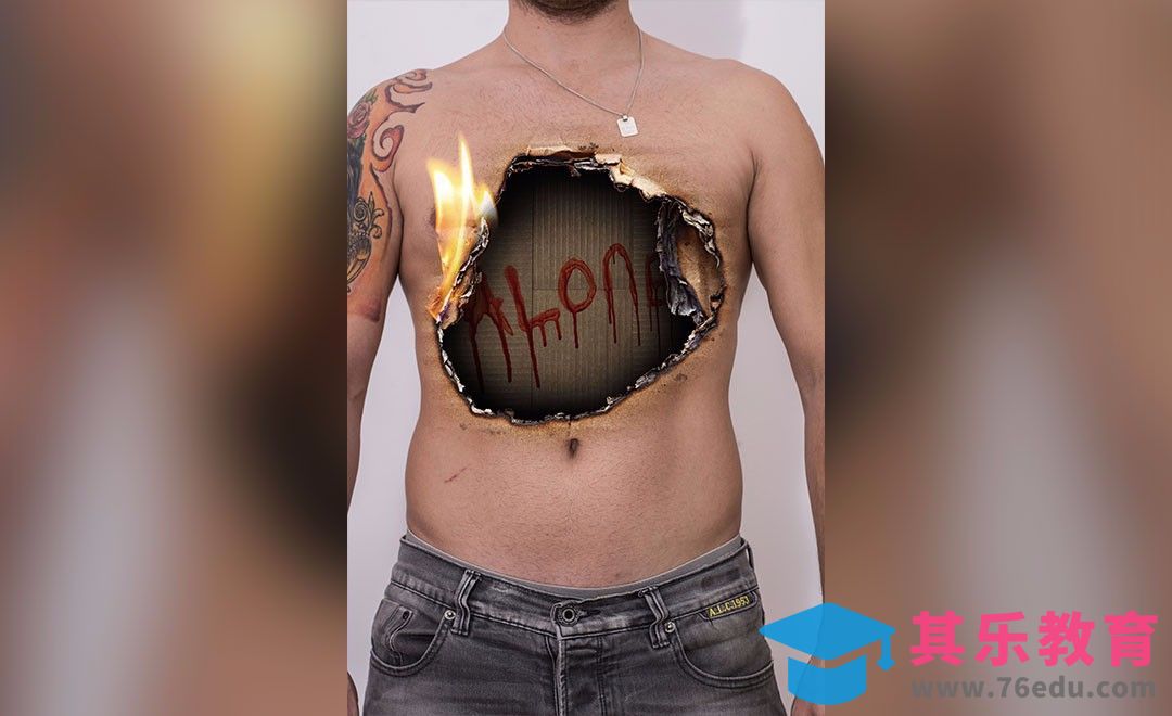 PS-身体燃烧空洞效果视频教程[平面设计视频教程][海报设计MP4高清全集 ]-第1张图片-我要自学网