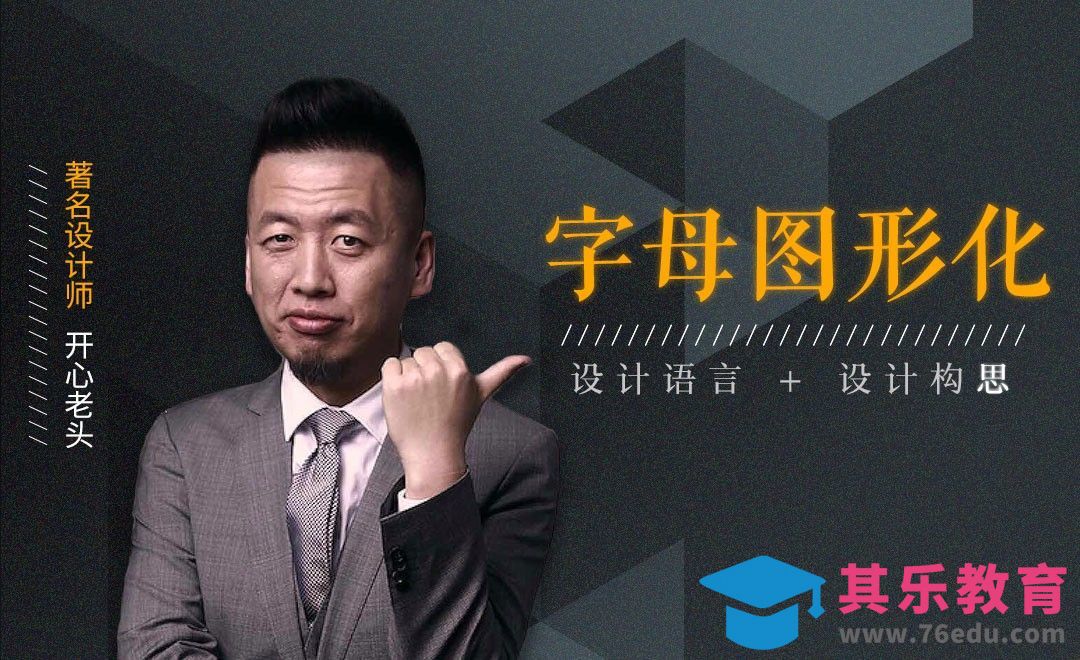 『开心老头』字母图形化LOGO设计[虎课网品牌设计视频教程][logo包装设计教程全集MP4 ]-第1张图片-我要自学网