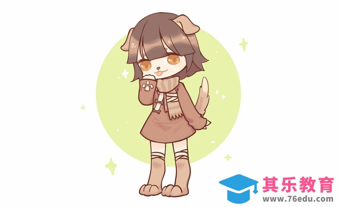 SAI-狗狗拟人绘画[虎课网绘画插画视频教程][ipad商业插画MP4教程全集 ]-第1张图片-我要自学网