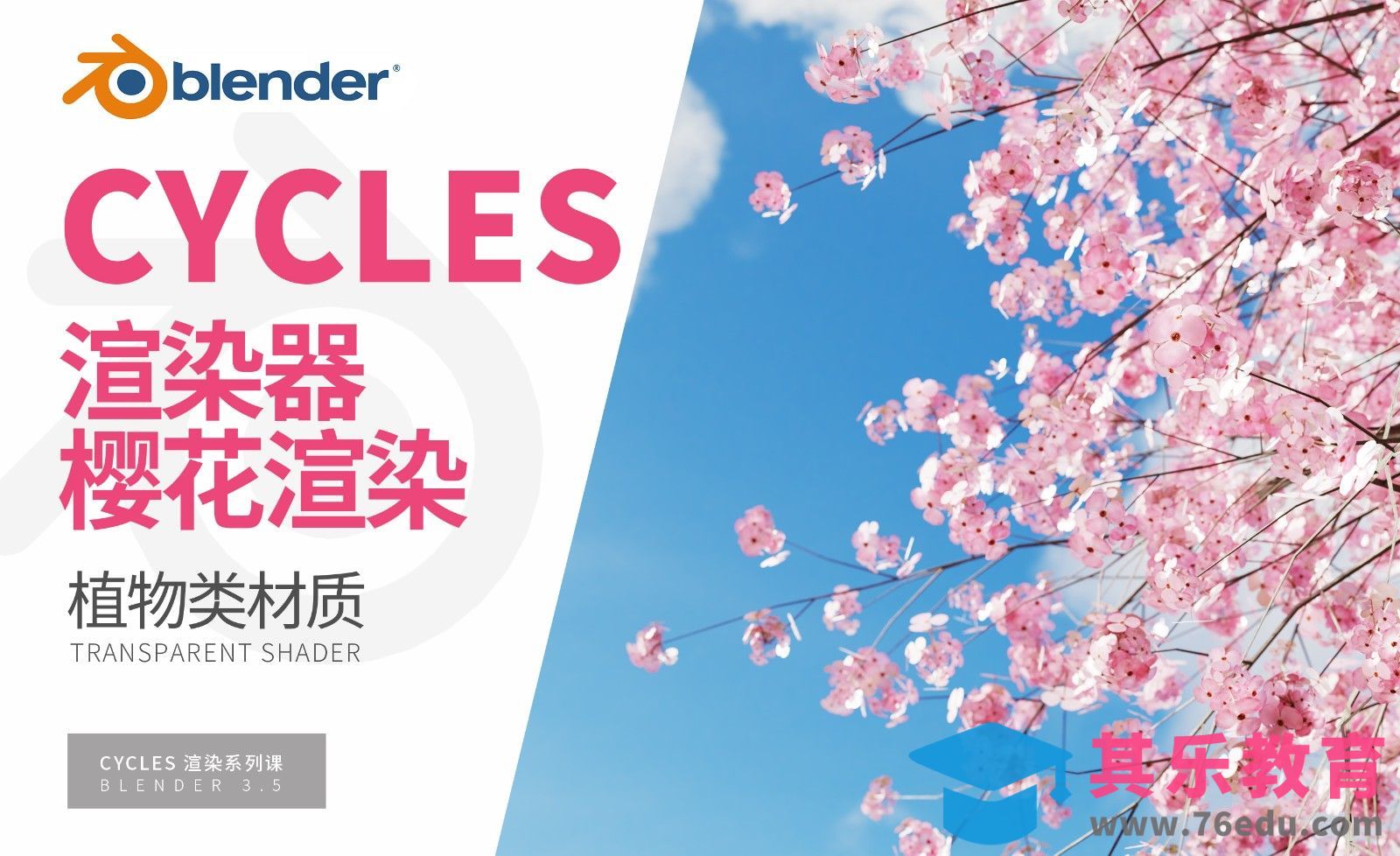 Blender-樱花植物类材质渲染-Cycles渲染器系列[虎课网Blender视频教程][Blender建模教程MP4教程全集 ]-第1张图片-我要自学网