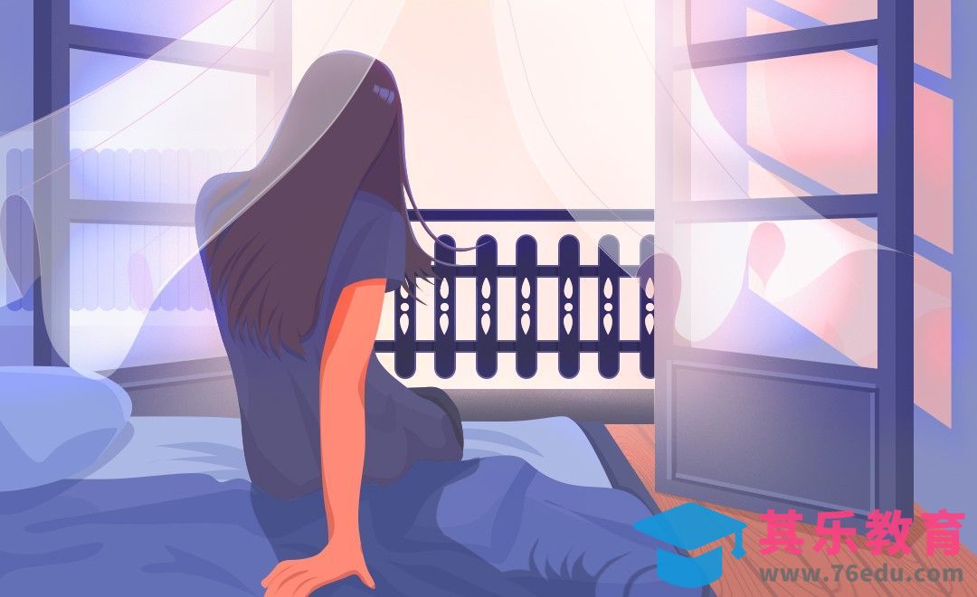 PS-鼠绘-扁平风格卧室午休少女[虎课网绘画插画视频教程][ipad商业插画MP4教程全集 ]-第1张图片-我要自学网